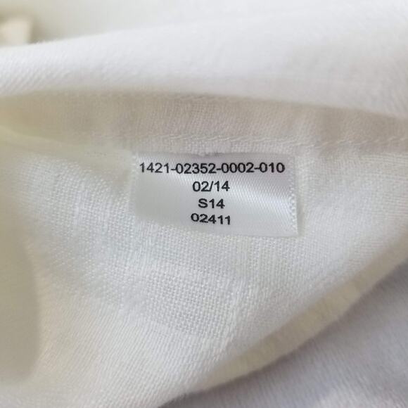 Jos A Bank Shirt Mens Medium White 100% Linen Long Sleeve Button Front Summer - Picture 7 of 10